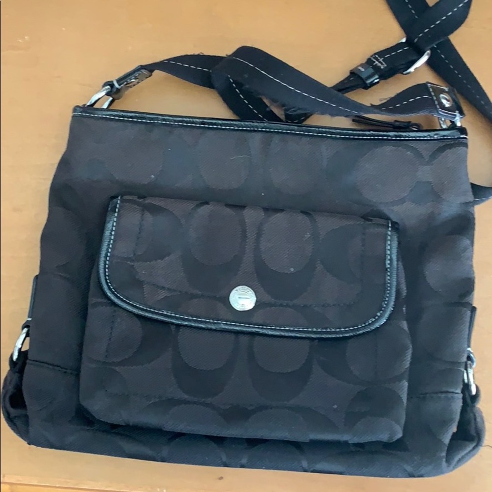 Coach canvas crossbody bag